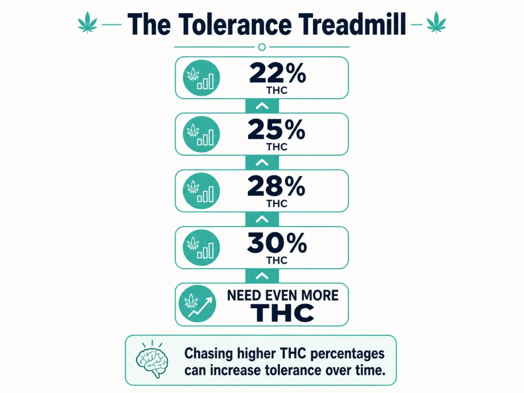 cannabis tolerance treadmill infographic