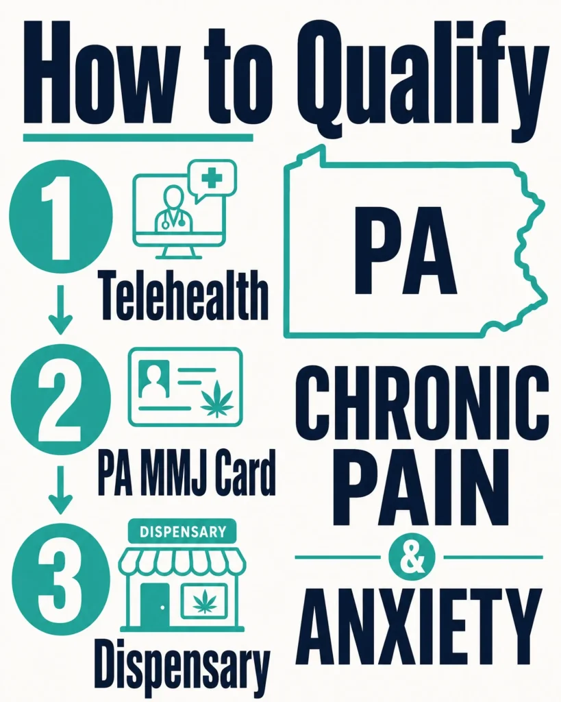 Pennsylvania medical marijuana qualifying conditions for migraines infographic