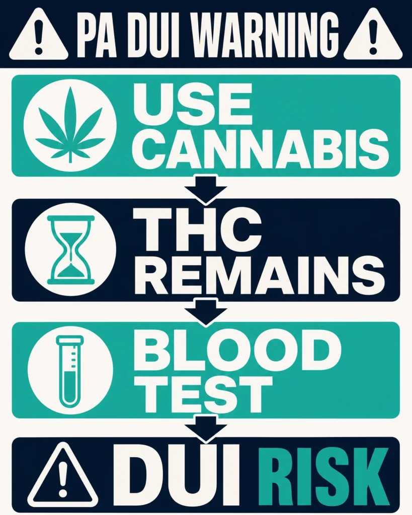 Pennsylvania medical marijuana DUI warning infographic