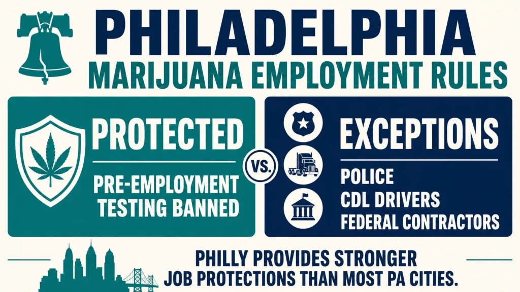 Philadelphia marijuana employment protections infographic
