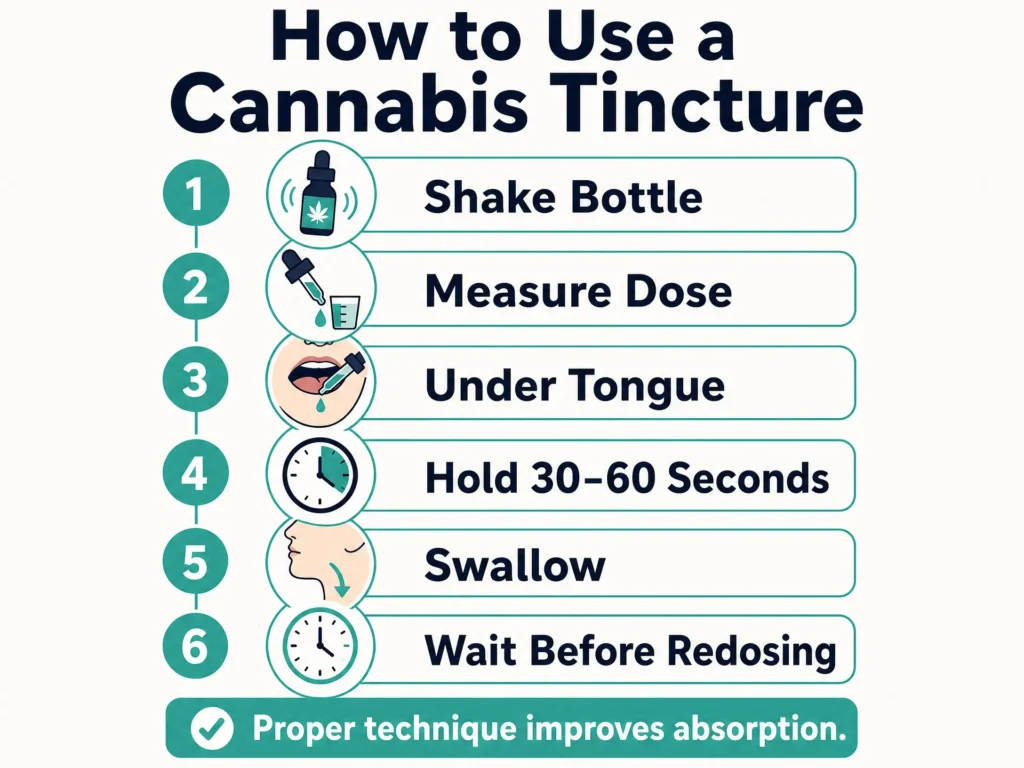 how to use a cannabis tincture infographic