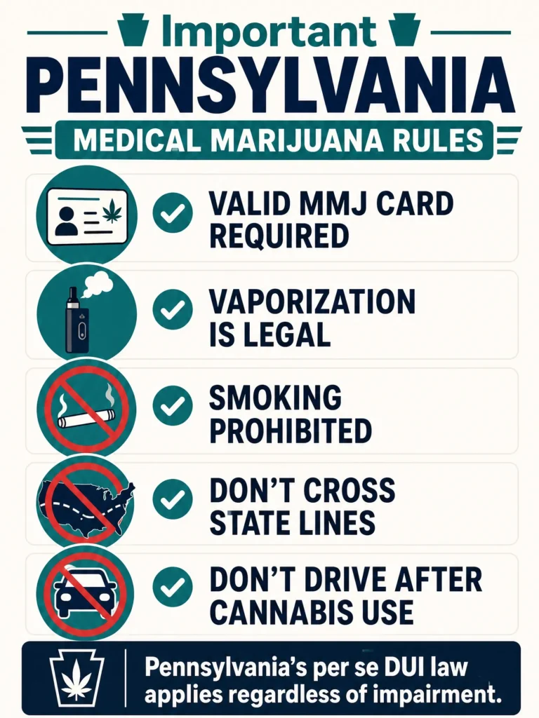Pennsylvania medical marijuana legal rules for GMO infographic