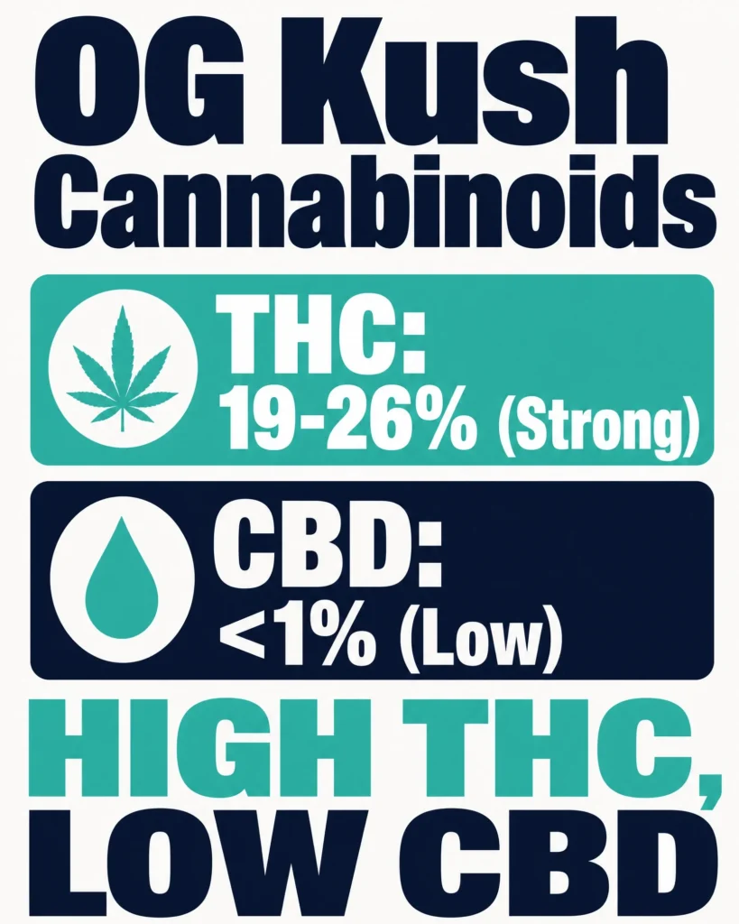 OG Kush THC and CBD profile infographic