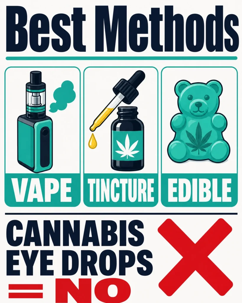 glaucoma cannabis delivery methods infographic