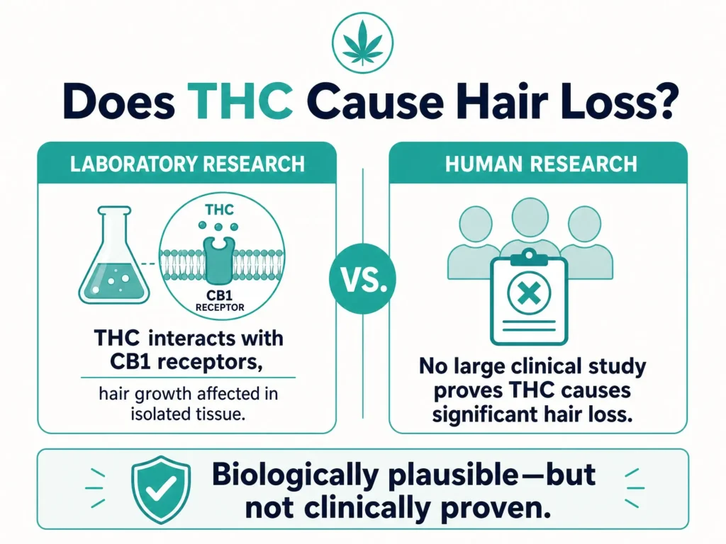 laboratory research on THC and hair loss infographic