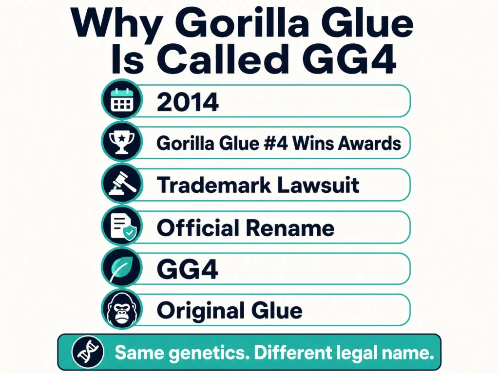Gorilla Glue renamed to GG4 infographic