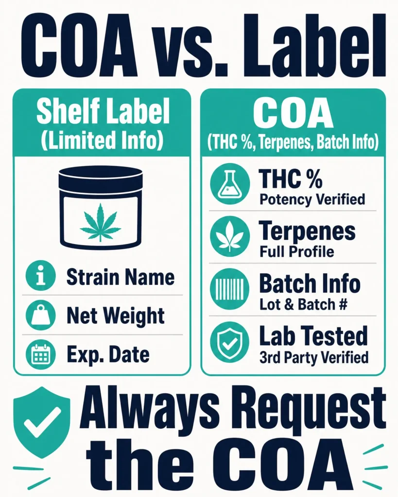 why the COA matters more than the strain label infographic