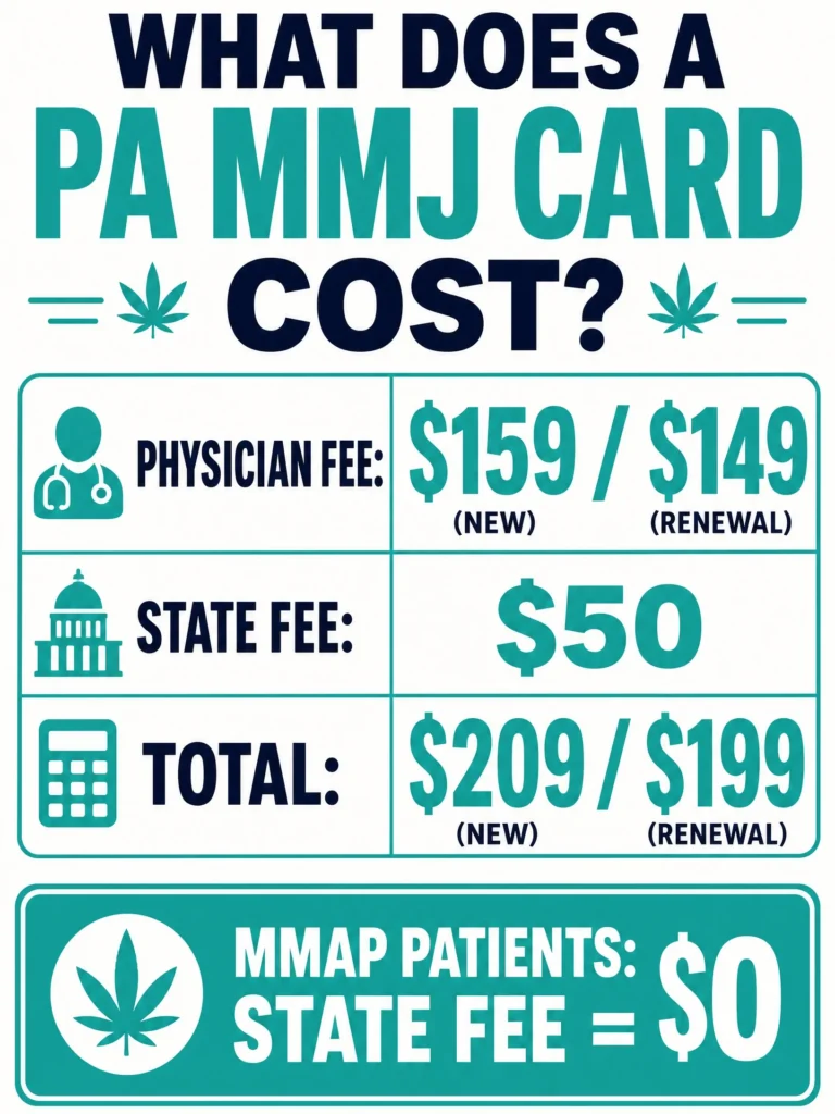 Pennsylvania medical marijuana card cost infographic