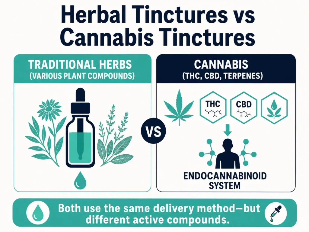 herbal tinctures vs cannabis tinctures infographic