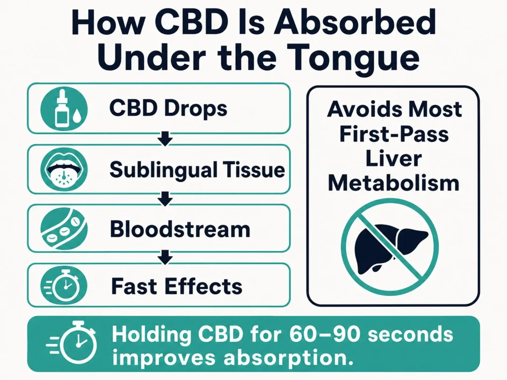 how CBD sublingual absorption works infographic