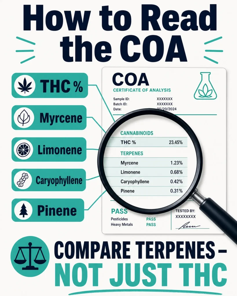 how to read a Super Boof certificate of analysis infographic