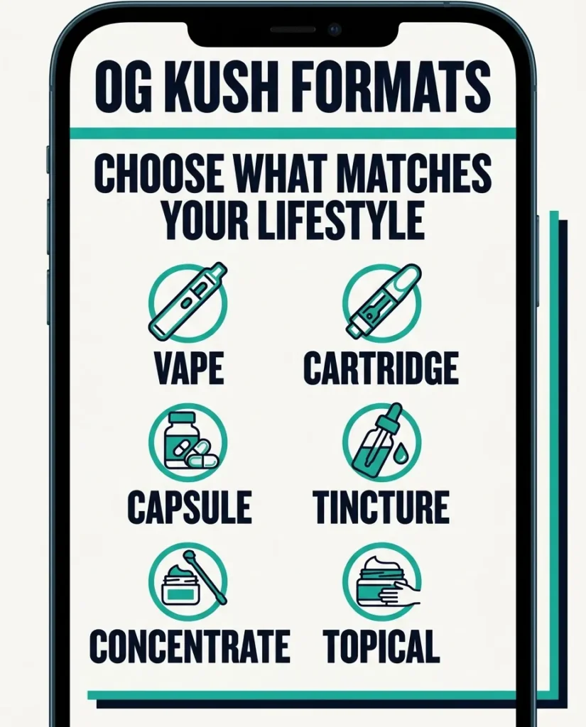 OG Kush product formats at Pennsylvania dispensaries infographic