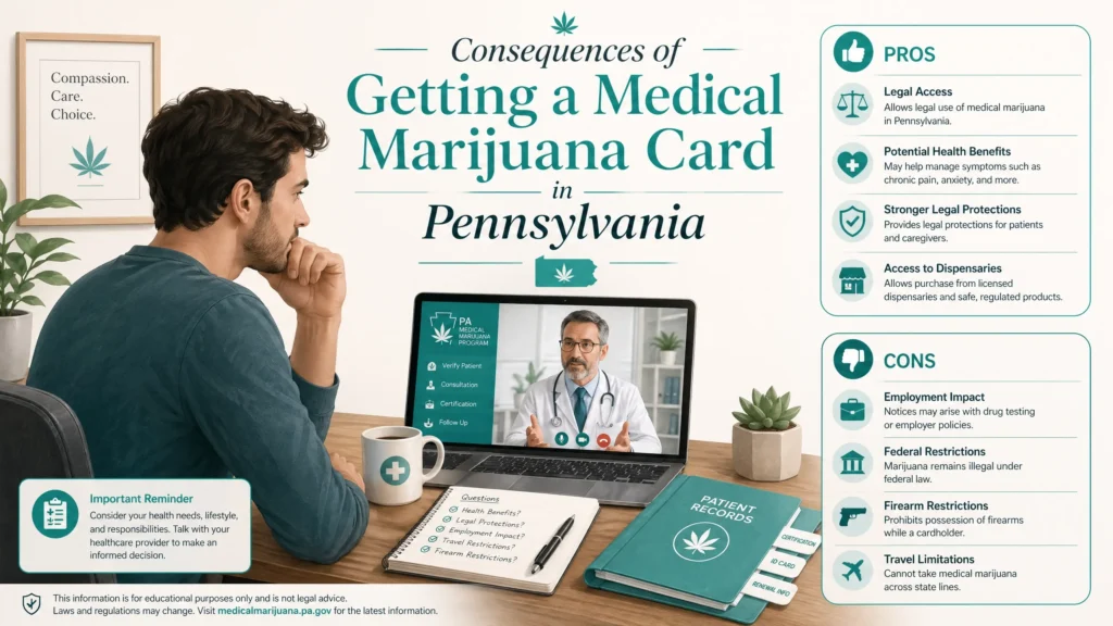 consequences medical marijuana card Pennsylvania infographic