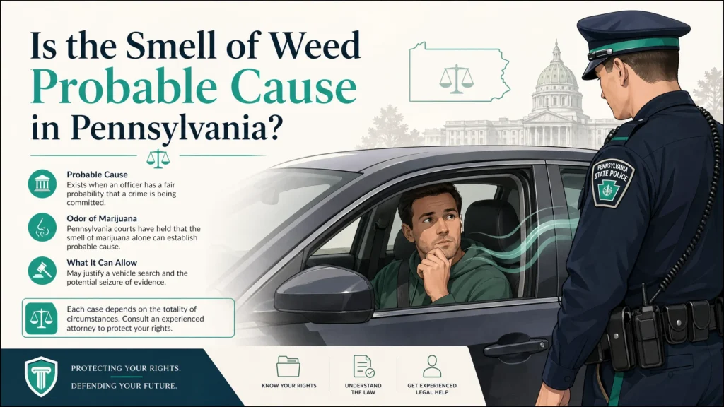smell of weed probable cause Pennsylvania law infographic