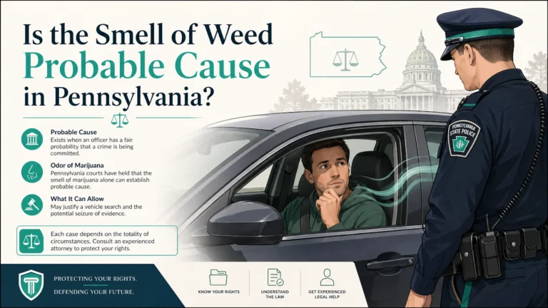 smell of weed probable cause Pennsylvania law infographic