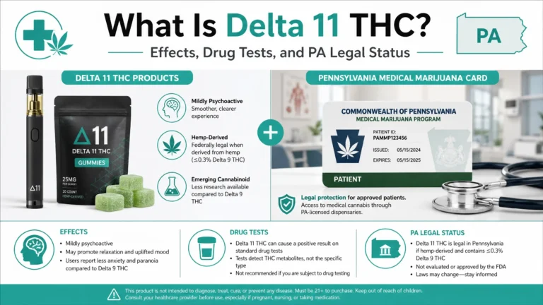 what is delta 11 thc effects drug tests and pennsylvania legal status infographic