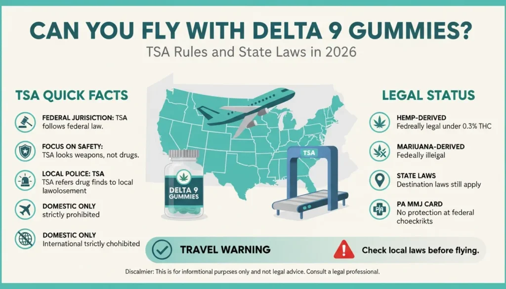 can you fly with delta 9 gummies infographic
