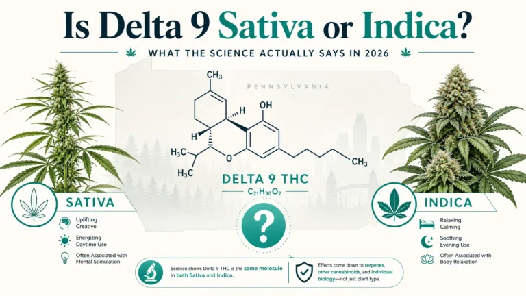 is delta 9 sativa or indica infographic