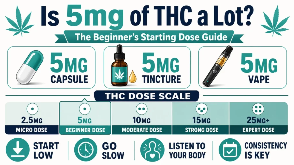 is 5mg of THC a lot beginner dose infographic