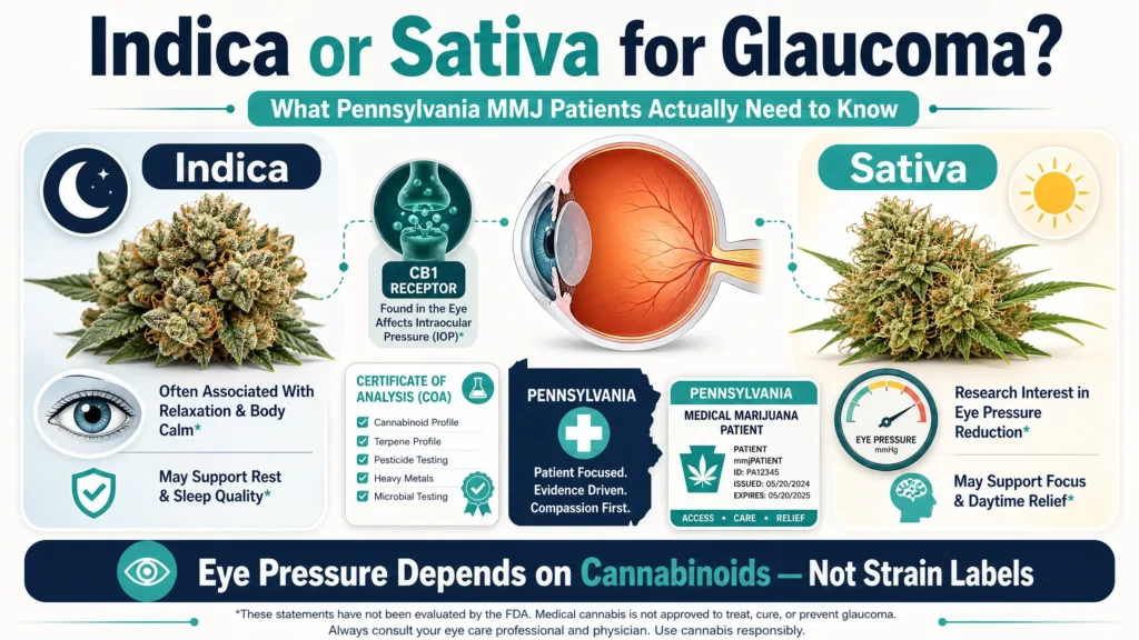 indica vs sativa for glaucoma infographic