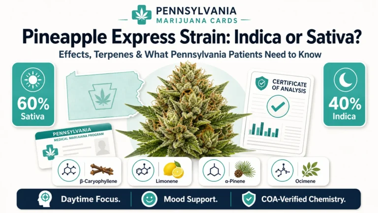 Pineapple Express strain indica or sativa infographic