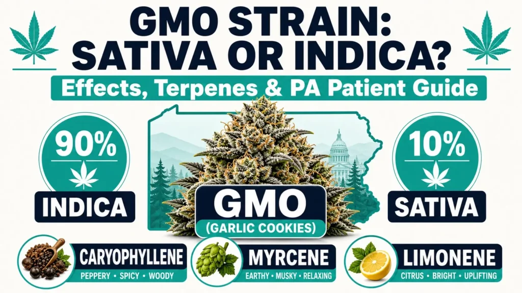 GMO strain sativa or indica infographic