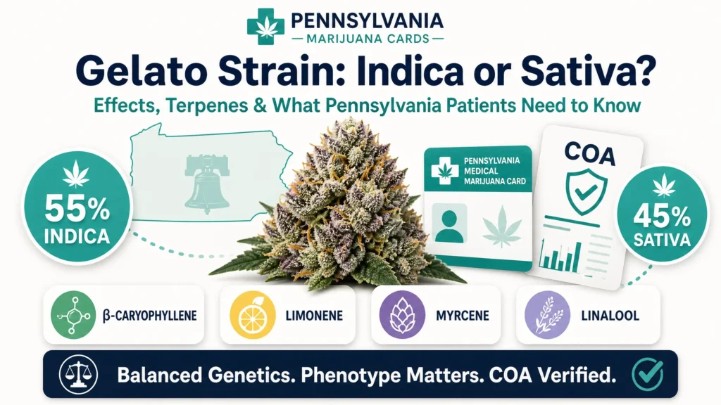 Gelato strain indica or sativa infographic