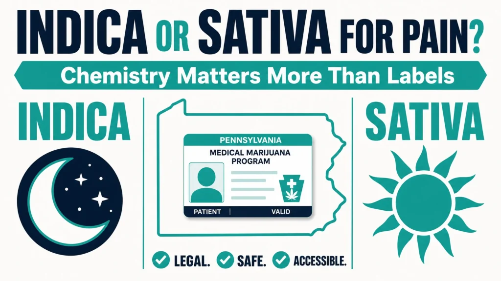 indica vs sativa for pain infographic