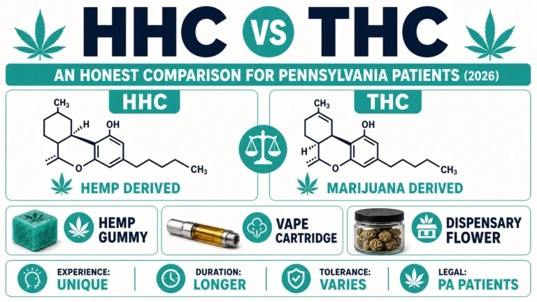 HHC vs THC comparison infographic